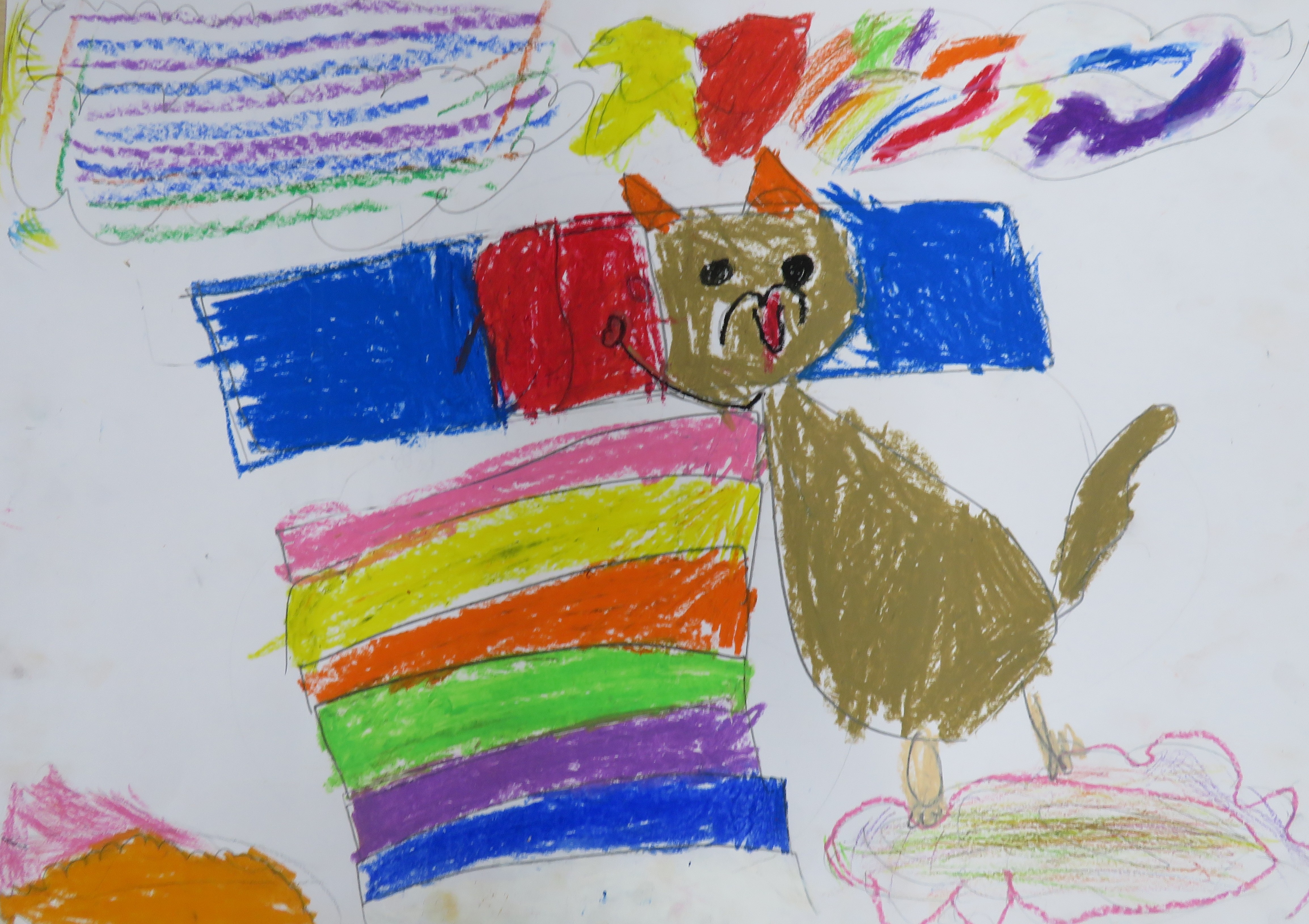 二支のはじまり～ねこ～」小学部１年　図工作品